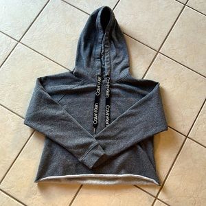 calvin klein grey cropped sweatshirt